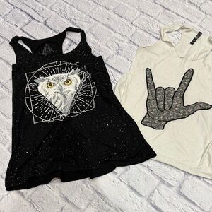 Black and White Graphic Tank Tops